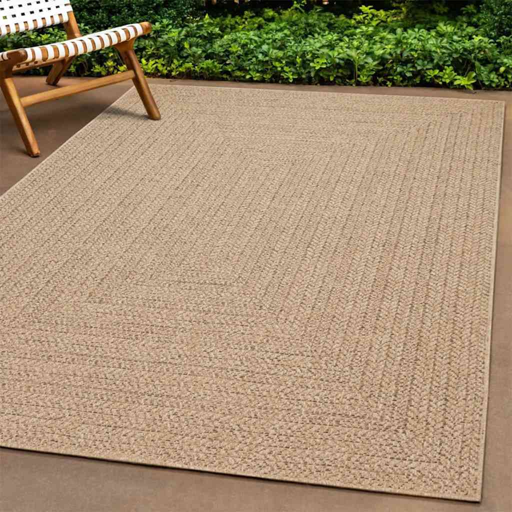 Tappeto ZIZUR 200x200 cm Aspetto Iuta per Interni ed Esterni