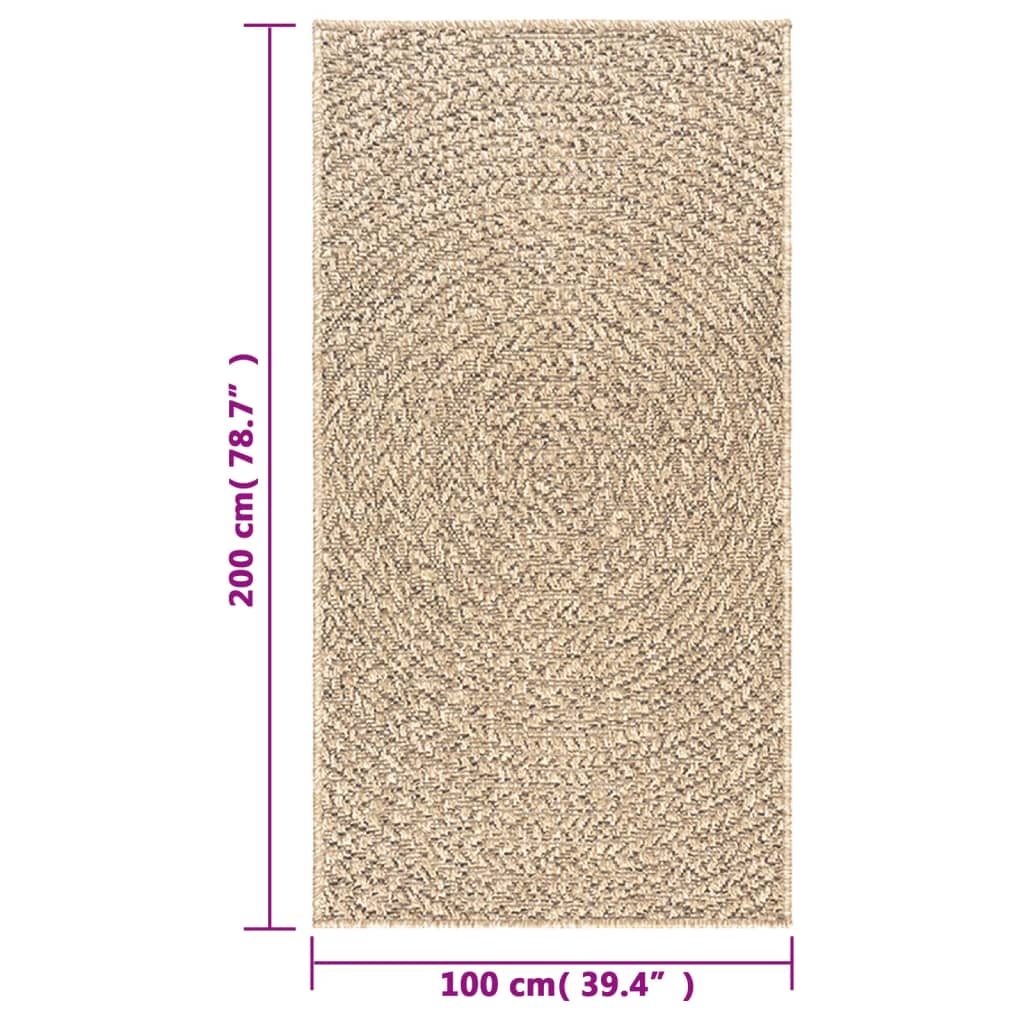 Tappeto ZIZUR 100x200 cm Aspetto Iuta per Interni ed Esterni