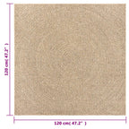 Tappeto ZIZUR 120x120 cm Aspetto Iuta per Interni ed Esterni