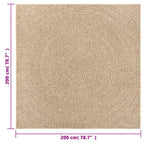 Tappeto ZIZUR 200x200 cm Aspetto Iuta per Interni ed Esterni