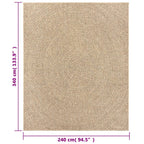 Tappeto ZIZUR 240x340 cm Aspetto Iuta per Interni ed Esterni