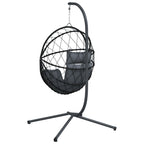 Sedia a Uovo Sospesa con Supporto Antracite Polyrattan/Acciaio