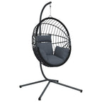 Sedia a Uovo Sospesa con Supporto Antracite Polyrattan/Acciaio