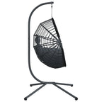 Sedia a Uovo Sospesa con Supporto Antracite Polyrattan/Acciaio