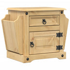 Comodino Corona 45x35x47,5 cm in Legno Massello di Pino