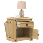 Comodino Corona 45x35x47,5 cm in Legno Massello di Pino