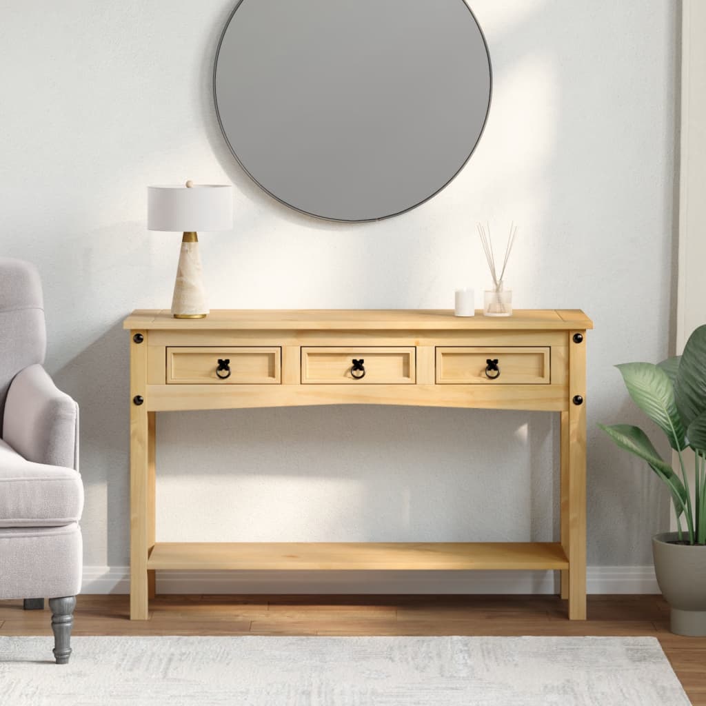 Tavolo Consolle "Corona" 114x34,5x73 cm in Legno Massello di Pino