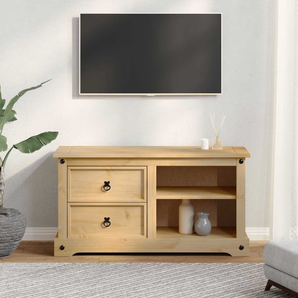 Mobile Porta TV Corona 100x40x52 cm in Legno Massello di Pino