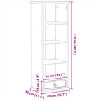Mobile Porta CD Corona 40x30x110 cm in Legno Massello di Pino