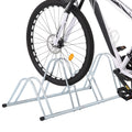 Supporto per 4 Bici da Pavimento Autoportante Acciaio Zincato