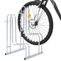 Supporto per 2 Bici da Pavimento Autoportante Acciaio Zincato