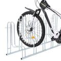 Supporto per 6 Bici da Pavimento Autoportante Acciaio Zincato