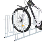 Supporto per 6 Bici da Pavimento Autoportante Acciaio Zincato