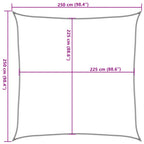 Vela Parasole 160 g/m² Quadrata Grigio Chiaro 2,5x2,5 m in HDPE