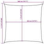 Vela Parasole 160 g/m² Quadrata Grigio Chiaro 3,6x3,6 m in HDPE