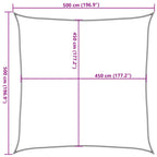 Vela Parasole 160 g/m² Quadrata Grigio Chiaro 5x5 m in HDPE