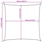 Vela Parasole 160 g/m² Quadrata Grigio Chiaro 6x6 m in HDPE