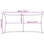 Vela Parasole 160 g/m² Rettangolare Grigio Chiaro 2,5x5 m HDPE