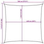 Vela Parasole 160 g/m² Quadrata Sabbia 7x7 m in HDPE
