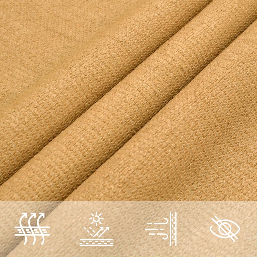 Vela Parasole 160 g/m² Rettangolare Sabbia 2x5 m in HDPE