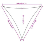 Vela Parasole 160 g/m² Triangolare Sabbia 3x3x3 m in HDPE