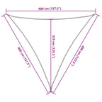 Vela Parasole 160 g/m² Triangolare Sabbia 4x4x4 m in HDPE