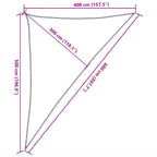 Vela Parasole 160 g/m² Triangolare Sabbia 4x5x6,8 m in HDPE