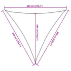 Vela Parasole 160 g/m² Triangolare Sabbia 6x6x6 m in HDPE