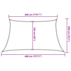 Vela Parasole 160 g/m² Trapezio Grigio Chiaro 3/4x2 m in HDPE