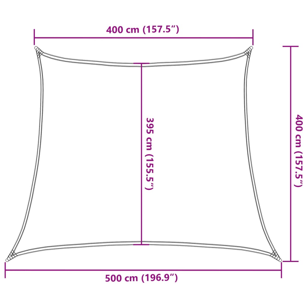 Vela Parasole 160 g/m² Trapezio Grigio Chiaro 4/5x4 m in HDPE