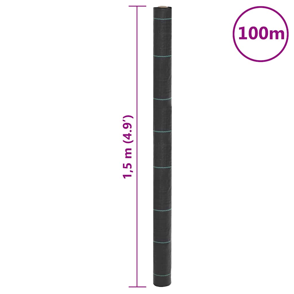Membrana anti-erbacce nera 1,5x100 m PP