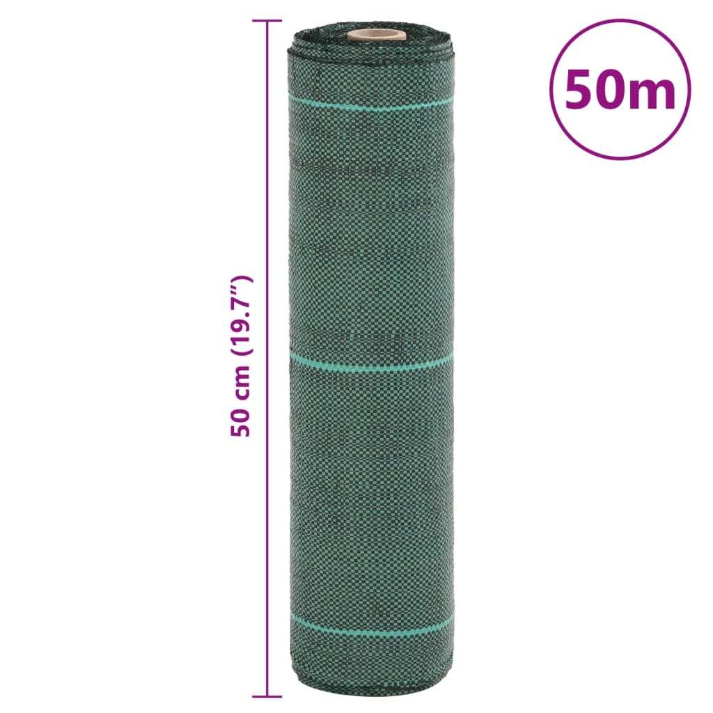 Membrana anti-erbacce verde 0,5x50 m PP