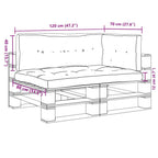Cuscini per Pallet 3 pz Neri in Tessuto Oxford
