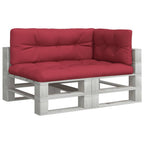 Cuscini per Pallet 3 pz Rosso Vino in Tessuto