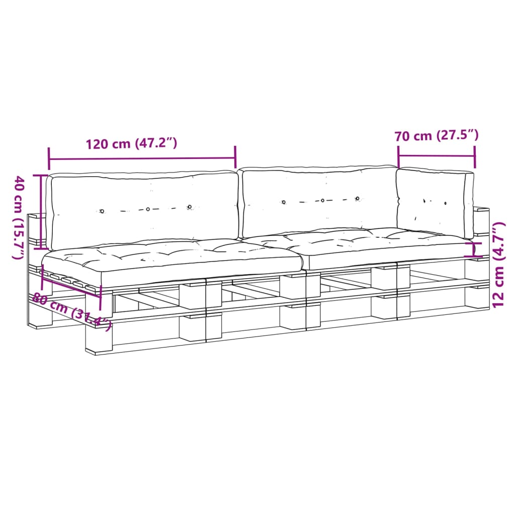 Cuscini per Pallet 5 pz Antracite in Tessuto