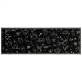 Tappeto da Cucina Lavabile Nero Mattutino 60x180 cm in Velluto