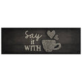 Tappeto da Cucina Lavabile Nero Tazza 60x180 cm in Velluto