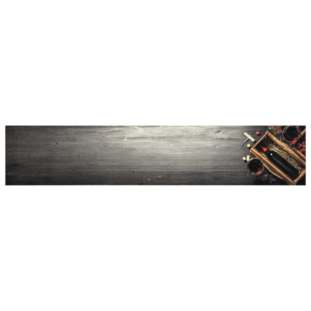 Tappeto da Cucina Lavabile Bottiglia Vino 60x300 cm in Velluto