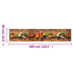 Tappeto da Cucina Lavabile Spezie 60x300 cm Velluto