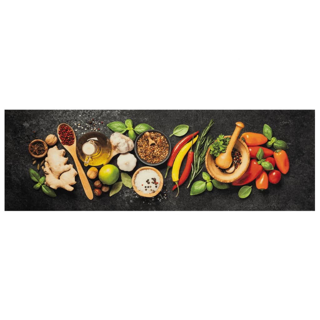 Tappeto da Cucina Lavabile Spezie 60x180 cm Velluto