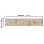 Tappeto da Cucina Lavabile Pastello Esagono 60x300 cm Velluto