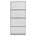 Scarpiera con Specchio a 4 Livelli Grigio Cemento 63x17x134 cm