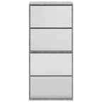 Scarpiera con Specchio a 4 Livelli Grigio Sonoma 63x17x134 cm