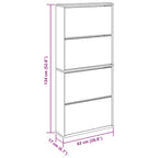 Scarpiera con Specchio a 4 Livelli Grigio Sonoma 63x17x134 cm
