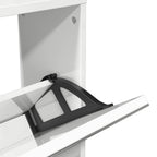 Scarpiera con Specchio a 5 Livelli Bianco Lucido 63x17x169,5 cm