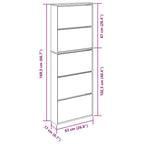 Scarpiera con Specchio a 5 Livelli Bianco Lucido 63x17x169,5 cm