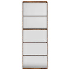 Scarpiera con Specchio a 5 Livelli Rovere Fumo 63x17x169,5 cm