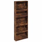 Scarpiera con Specchio a 5 Livelli Rovere Fumo 63x17x169,5 cm