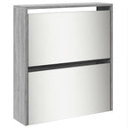 Scarpiera con Specchio a 5 Livelli Grigio Sonoma 63x17x169,5 cm