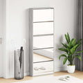 Scarpiera con Specchio a 5 Livelli Grigio Sonoma 63x17x169,5 cm